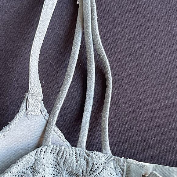 Aerie Sunnie Demi Push Up Bra 34C Green Lace Adjustable Underwire Floral - Picture 4 of 11